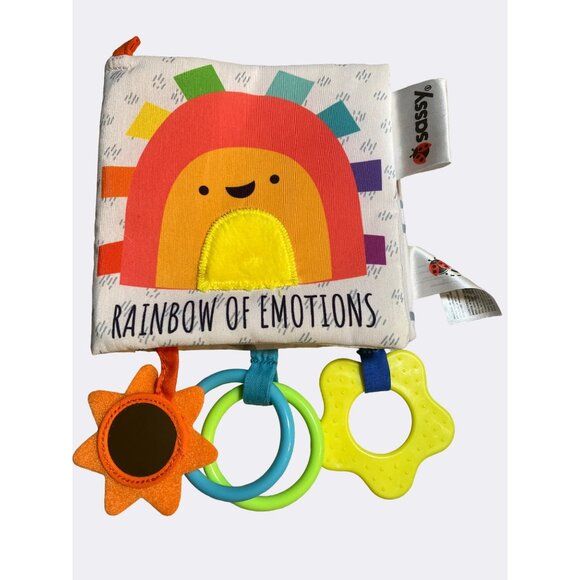 Set Of 3 Baby Soft Crinkle Cloth Books with Teethers - Picture 6 of 12